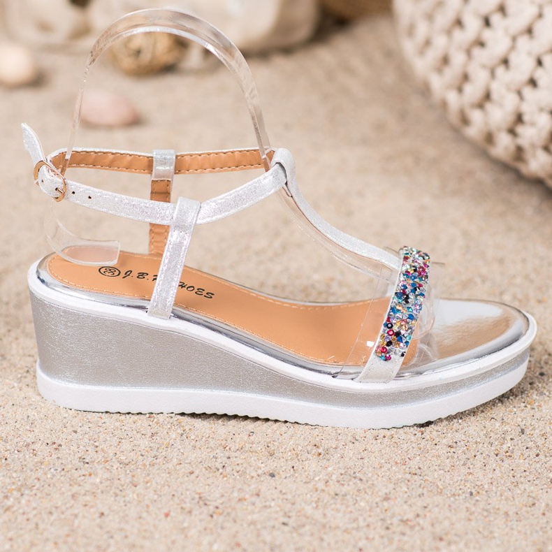 SHELOVET Elegantni klinovi s eko kožom siva 2