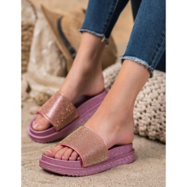 SHELOVET Papuče na visokoj platformi ružičasta 1