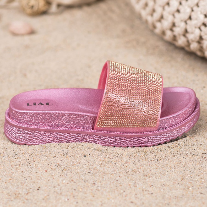 SHELOVET Papuče na visokoj platformi ružičasta 2