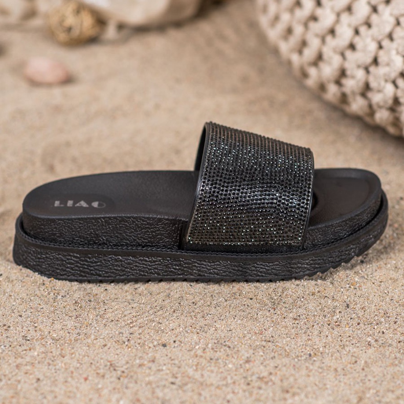 SHELOVET Papuče na visokoj platformi crna 2