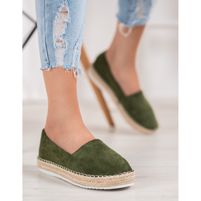 Small Swan Espadrile od zelene antilopa zelena 1