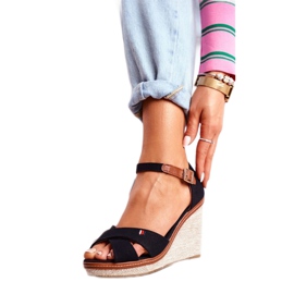 SEA Ženske sandale na klin crne LaMane smeđa crno 1