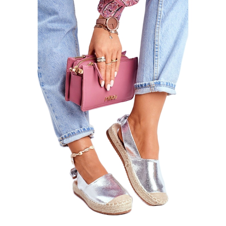 FRJ Ženske srebrne konturne espadrile siva 2