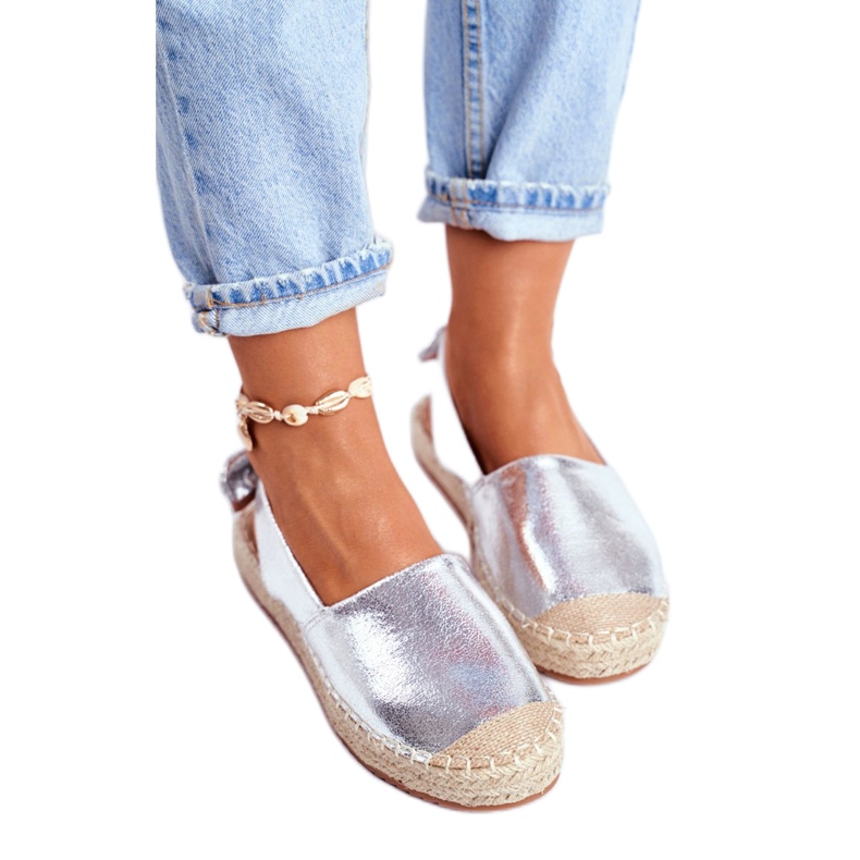 FRJ Ženske srebrne konturne espadrile siva 3