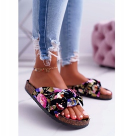 SEA Ženske crne papuče na plutovom cvijeću Wendy's Bow crna višebojan 1