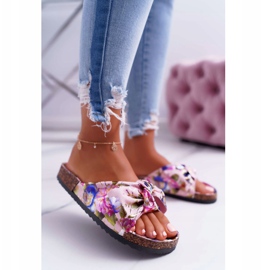 PS1 Ženske ružičaste papuče na plutu Cvijeće Wendy's Bow ružičasta raznobojna 1