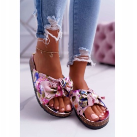 PS1 Ženske ružičaste papuče na plutu Cvijeće Wendy's Bow ružičasta višebojan 2