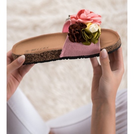 SHELOVET Papuče s cvijećem ružičasta 1