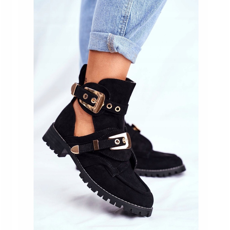 Lu Boo Crne antilop izrezane cipele Rock Girl crno 1