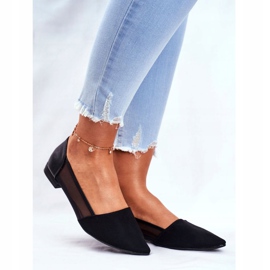 EVE Ženske balerinke s mrežicom od antilopa u crnoj boji crna 1