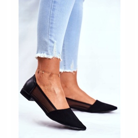 EVE Ženske balerinke s mrežicom od antilopa u crnoj boji crna 2