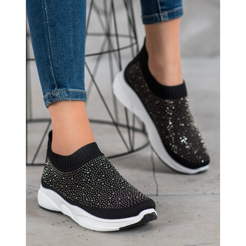 Kayla Sportske cipele s kristalima crna 1