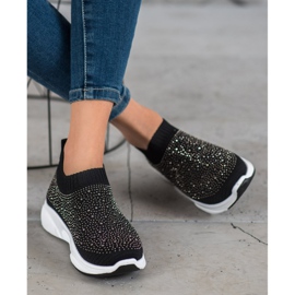 Kayla Sportske cipele s kristalima crno 2