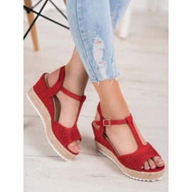 Small Swan Ažur sandale Espadrilles crvena 1