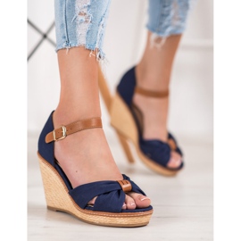 SHELOVET Sandale s visokim potpeticama plava 1