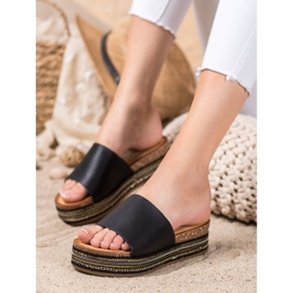 SHELOVET Crne papuče na platformi crna 1