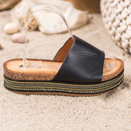 SHELOVET Crne papuče na platformi crno 2