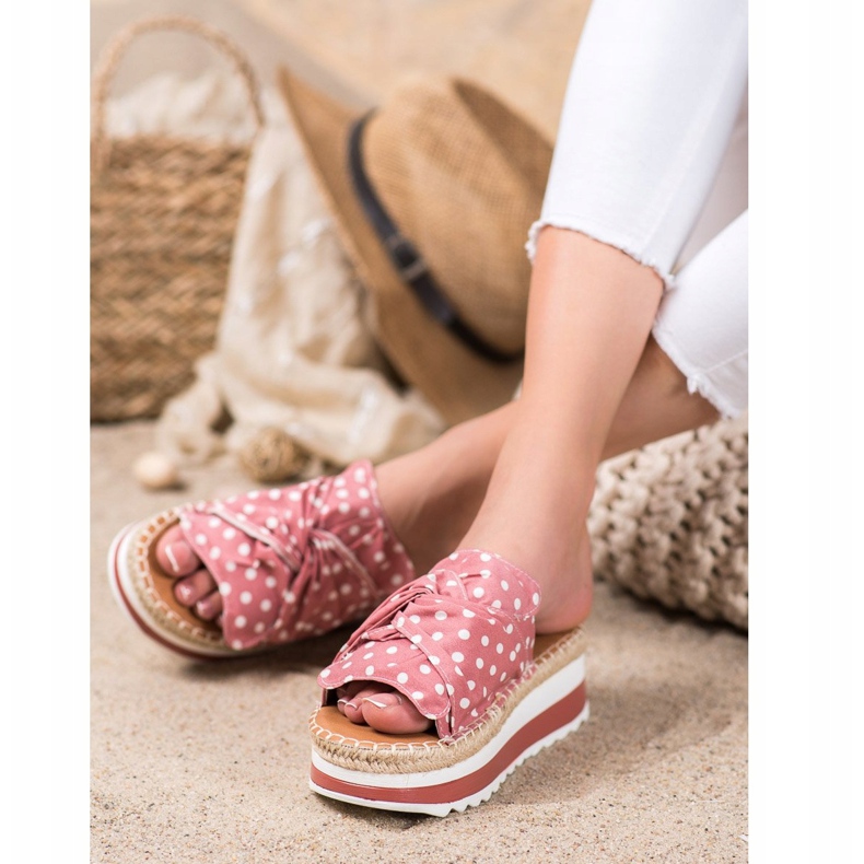 SHELOVET Papuče na visokoj platformi ružičasta 1