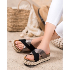 SHELOVET Papuče na platformi crna siva 2