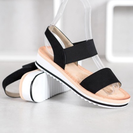 Mannika Sandale od antilopa na platformi crno 1