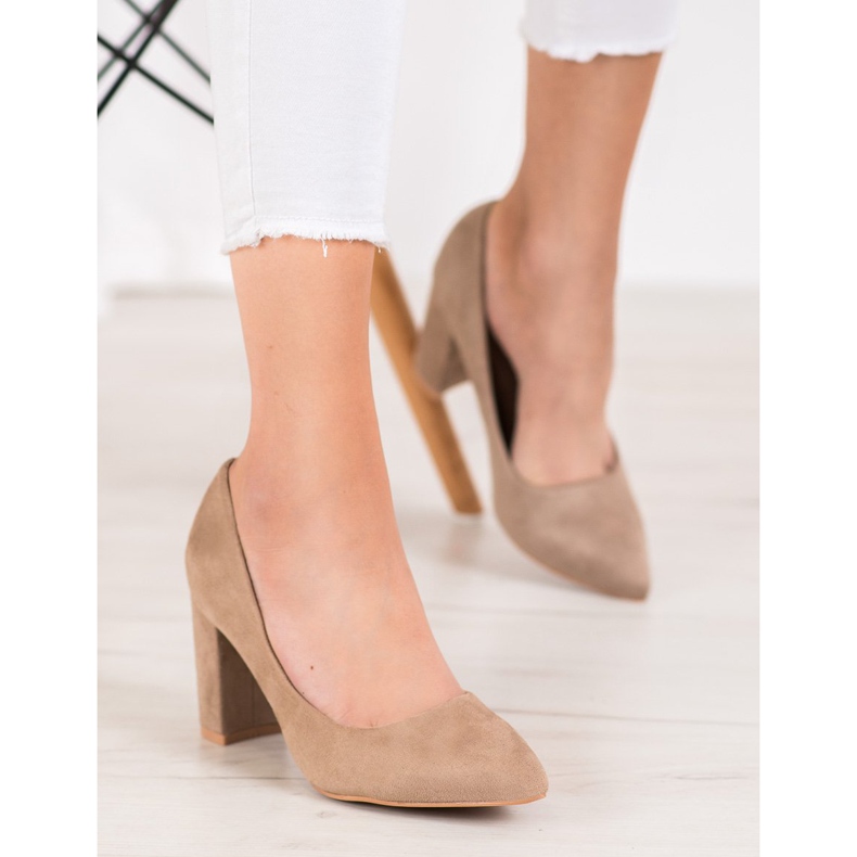 SHELOVET Suede visoke potpetice višebojan kaki 1