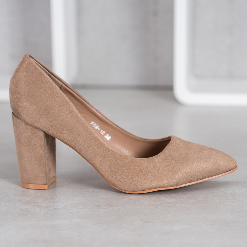 SHELOVET Suede visoke potpetice višebojan kaki 2