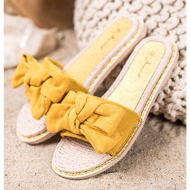 Anesia Paris Elegantne papuče od antilopa žuta boja 1