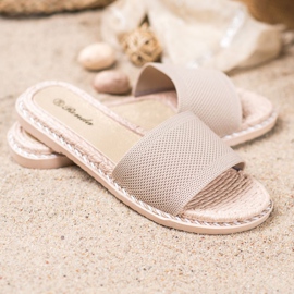 Renda Tekstilne bež papuče 1