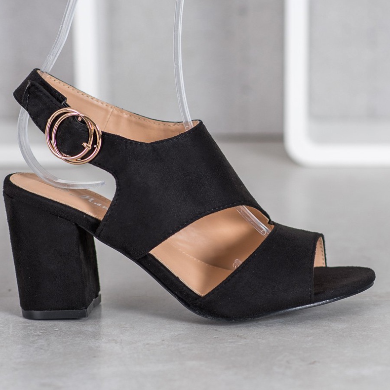 Mannika Crne sandale na štiklu crna 2