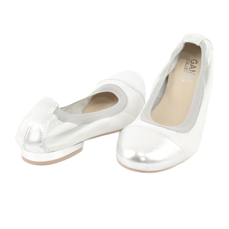 Gamis Udobne balerinke od srebrne kože srebro siva 2