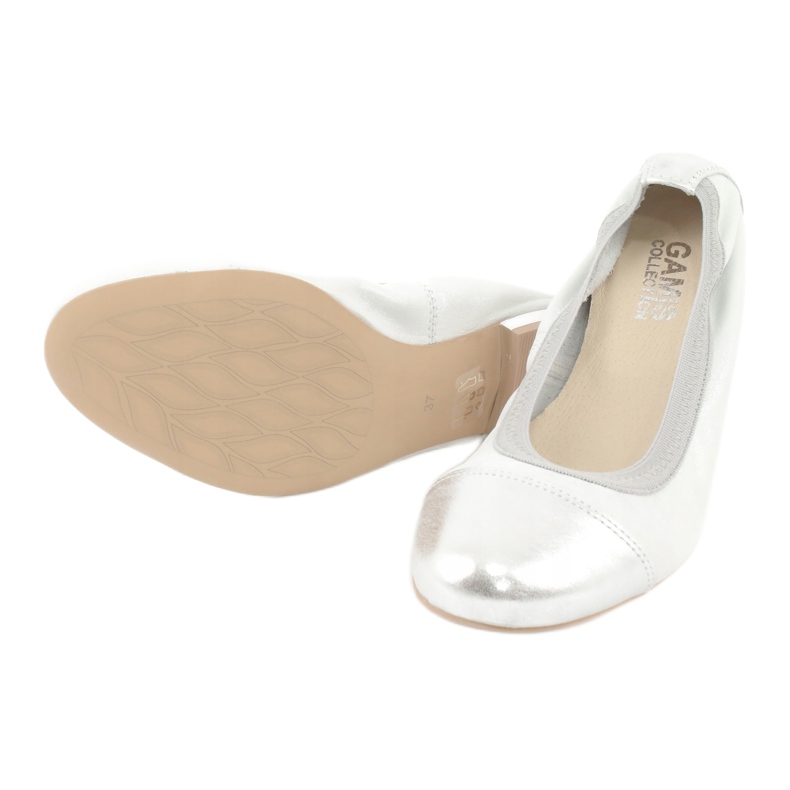 Gamis Udobne balerinke od srebrne kože srebro siva 3