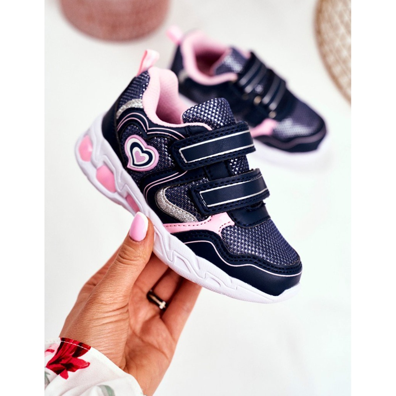 EVE Sportska dječja obuća koja sjaji na čičak tamnoplavu grimiznu boju tamnoplava ružičasta 2