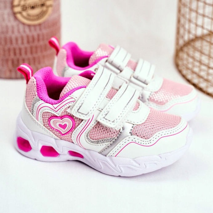 EVE Sportska dječja obuća Sjajni bijeli grimizni čičak bijela ružičasta 1