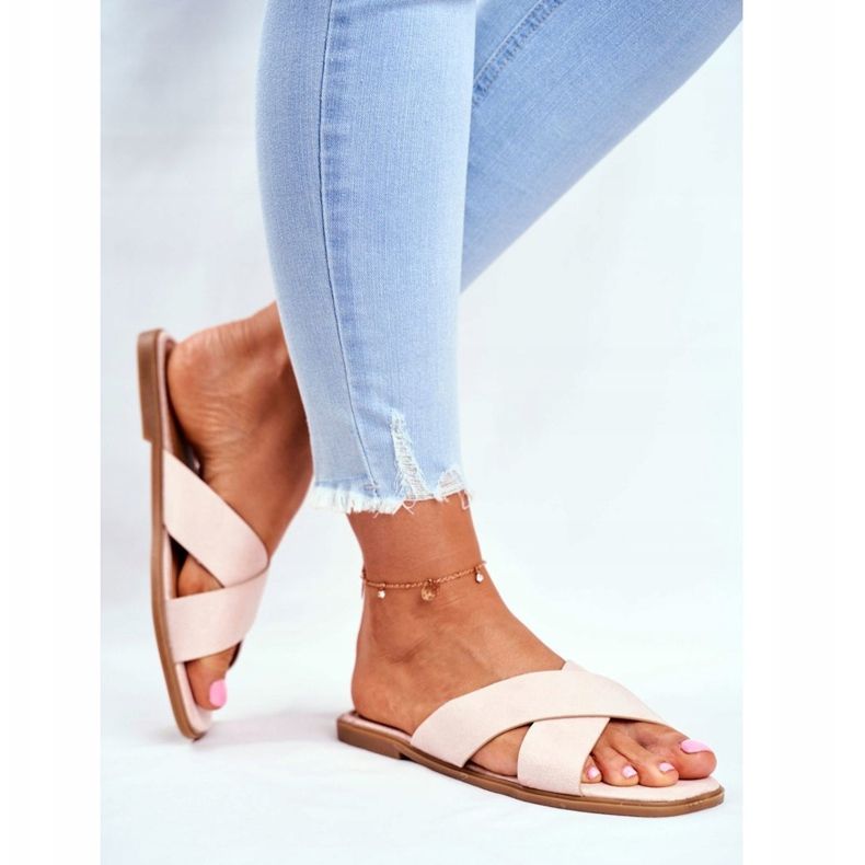 Ženske papuče, naramenice, Cross Beige Filipini bež 2