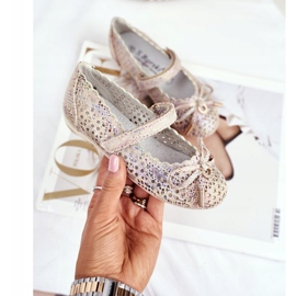 S.Barski Ažurne balerine s čičkom Barski Remtro smeđa višebojan 1