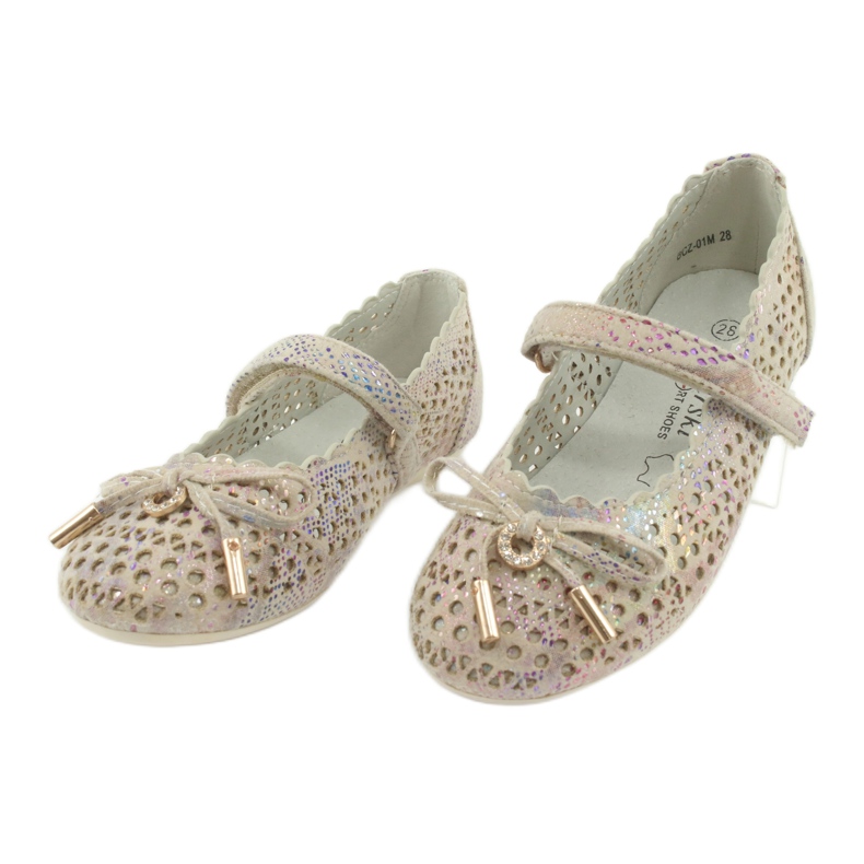 S.Barski Ažurne balerine s čičkom Barski Remtro smeđa višebojan 3