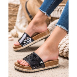 Kylie Crne papuče sa šljokicama crna 2