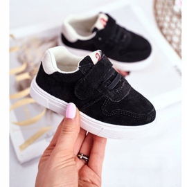 Apawwa Dječje tenisice Suede čičak crna Trelmo ['crno'] 1