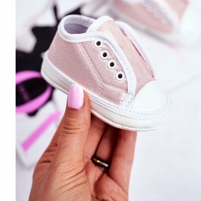 Apawwa Dječje tenisice čičak s brokatnim krštenjem Pink Milley ružičasta 1