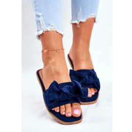 Malezijske ženske papuče s tamnoplavim mašnicama tamnoplava 2