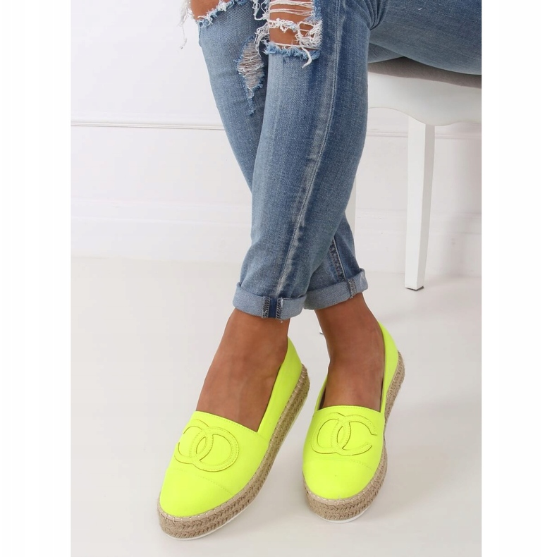 Neonske ženske espadrile T341P Fluorescentno zelene zelena 1