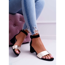 Ženske sandale Maciejka Kožna antilop crna 04141-25 / 00-5 žuta boja 2