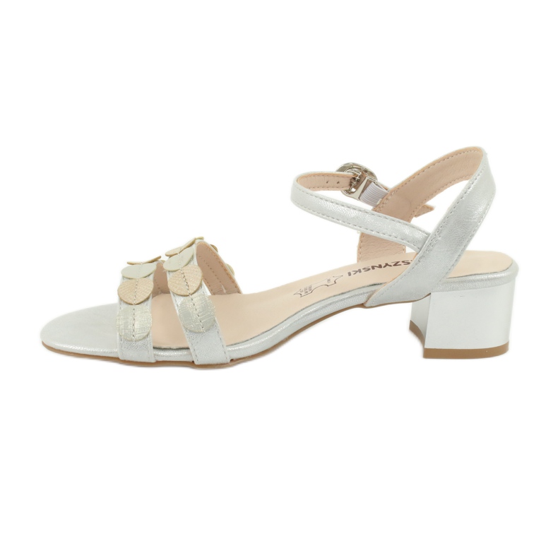 M.Daszyński Ženske sandale pruge Daszyński SA177-4 siva 1