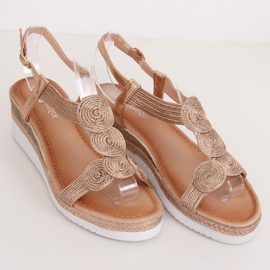 Ženske sandale sa šampanjcem L6628 Šampanjac višebojan 1