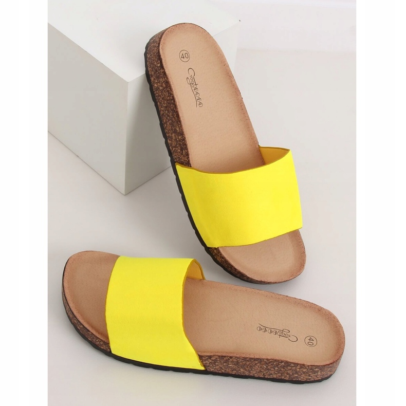 Žute papuče đona G-572 od žutog pluta žuta boja 2