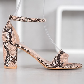 Anesia Paris Sandale s visokim potpeticama smeđa višebojan 2