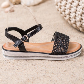 Renda Sandale na platformi crno 2