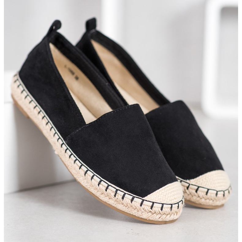 Anesia Paris Udobne espadrile od antilopa crno 2