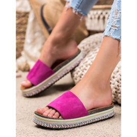 Renda Papuče na platformi ljubičasta 1