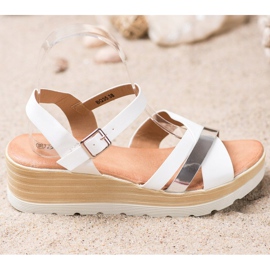 Renda Sandale na klin bijela 2